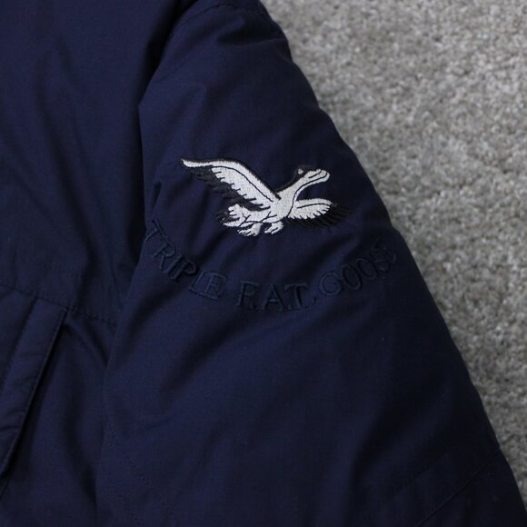 Vintage Triple Fat Goose Jacket Mens Large Blue Duck Down Parka Hip Hop 90s Y2K - Picture 9 of 16